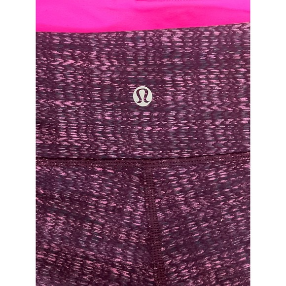 RARE Lululemon 28” Wunder Unders Mid Rise Herringbone Hot Pink Sz 8 - Picture 8 of 8